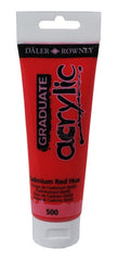 Daler Rowney Graduate Pintura Acrilica - Tubo de Plastico - 120ml - Color Rojo de Cadmio