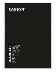 Canson Graduate Dibujo y Esbozo Cuaderno Grapado con 20 Hojas A6 - 140g - Grano Fino - Color Blanco