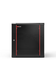 WP RWB-09605-B Armario Mural 9U - Puerta de Cristal - Cerradura de Seguridad - 600x500x500mm - Color Negro