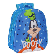 Safta Goofy Mochila 3D de 8.64L - Portabotellas - Tarjeta de Identificacion Personal - Hombreras Acolchadas - 27x33x10cm - Color Azul