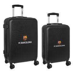 Safta F.C.Barcelona Pack de 2 Maletas Trolley de 20" y 24" Rigidas - Candado - Asa Telescopica de PVC con Goma - 4 Ruedas 360Âº - 40x63x26cm - Color Negro