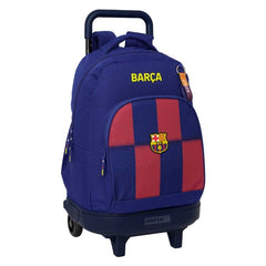 Safta Real Madrid Compact Mochila con Carro Integrado - Portabotellas - Extraible para Limpieza - Carro de PP, Acero y PVC - 33x45x22cm - Color Rojo y Azul