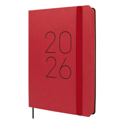 Finocam Flexi Lisa Agenda - Anual 2026 - Tapa Blanda - Formato FA5 - 151x23x214mm - 1 Dia por Pagina - Color Rojo