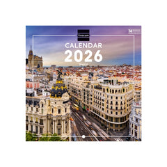 Finocam Calendario de Pared Internacional - Anual 2026 - Imagenes Variadas - 191x5x185mm - Tematica de Madrid