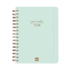 Finocam Alma Agenda - Anual 2026 - con Espiral - Formato E10 - 180x30x220mm - 1 Dia por Pagina - Color Menta