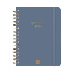 Finocam Alma Agenda - Anual 2026 - con Espiral - Formato E10 - 180x30x220mm - 1 Dia por Pagina - Color Azul