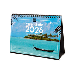 Finocam Calendario de Sobremesa - Anual 2026 - Imagenes Variadas - Espacio para Escribir - Tematica de Paisajes