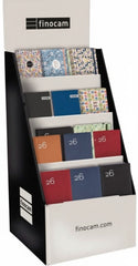 Finocam Expositor de Pie con 52 Agendas de Tapa Dura Surtidas en Catalan - Anual 2026 - Estructura de Carton - Color Surtidos