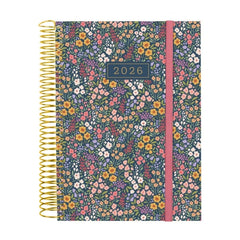 Finocam Design Collection Agenda de Espiral - Anual 2026 - Tapa Ligera - Formato E10 - 172x29x212mm - 1 Dia por Pagina - Tematica de Flores
