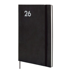 Finocam Dynamic Mara Agenda Profesional en Catalan - Anual 2026 - Tapa Blanda - Cierre con Goma Elastica - Formato Y11 - 169x11x245mm - Semana Vista en Vertical - Color Negro