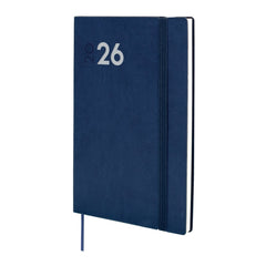 Finocam Dynamic Mara Agenda Profesional en Catalan - Anual 2026 - Tapa Blanda - Cierre con Goma Elastica - Formato Y10 - 144x11x208mm - Semana Vista Horizontal - Color Azul
