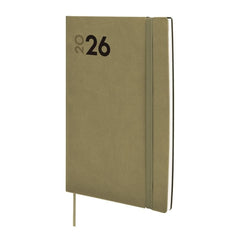Finocam Dynamic Mara Agenda Profesional en Catalan - Anual 2026 - Tapa Blanda - Cierre con Goma Elastica - Formato Y10 - 144x11x208mm - Semana Vista Horizontal - Color Verde