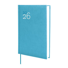 Finocam Dynamic Milano Agenda Profesional en Catalan - Anual 2026 - Tapa Dura Acolchada - Formato Y10 - 143x29x210mm - 1 Dia por Pagina - Color Cyan