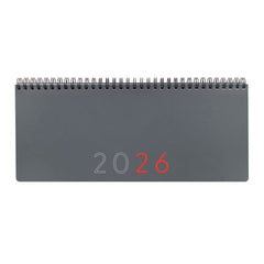 Finocam Agenda Planificador - Anual 2026 - Espacio para Escribir - 290x8x120mm - Semana Vista en Vertical - Color Gris