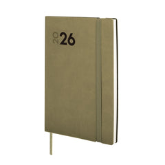 Finocam Dynamic Mara Agenda Profesional en Catalan - Anual 2026 - Tapa Blanda - Cierre con Goma Elastica - Formato Y4 - 124x11x174mm - Semana Vista en Vertical - Color Verde