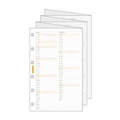 Finocam C296 Planificador de Recambio para Agendas Classic - Anual 2026 - Desplegable - Formato 602 - 73x1x114mm - Color Blanco