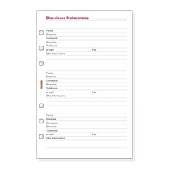 Finocam R551 Recambio Direcciones Profesionales para Agendas Open - Especial Direcciones Profesionales - Formato 500 - 117x5x181mm - Color Blanco