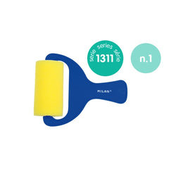 Milan 1311 Rodillo de Esponja Liso de 70mm - Mango de Plastico Corto - Color Azul