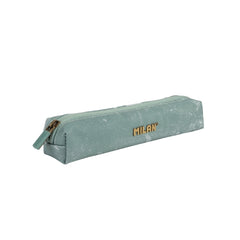 Milan Lava Mini Estuche Portatodo - Redondo - Cierre de Cremallera - 20.5x4.5x5cm - Color Verde