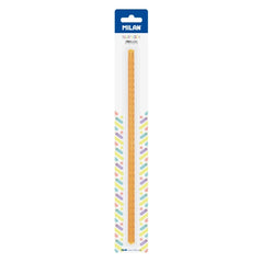 Milan New Look Regla Triangular de 30cm - Plastico Rigido - Transparente - Color Naranja