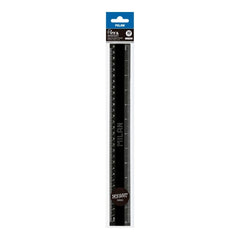 Milan Shadow Regla de 30cm - Plastico Rigido - Opaca - Centimetros y Pulgadas - Color Negro