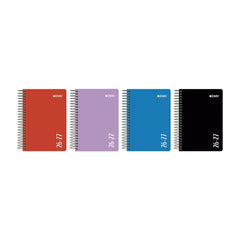 Enri Agenda Escolar con Espiral - Castellano - Tapa de Plastico - Formato Octavo - Dia Pagina - Colores Surtidos
