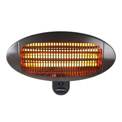 Orbegozo PHF 26 Estufa de Cuarzo para Exterior - Potencia 2000W - Proteccion IP-X4 - 3 Niveles de Calor - Color gris oscuro