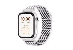Savefamily Reloj Inteligente Smartwatch Infantil SaveWatch Plus 2 - Pantalla Amoled - Carcasa Blanca - Correa Tela ZigZag