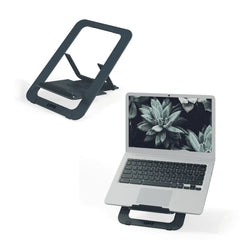 Leitz Soporte para Portatiles hasta 17" - Fabricado en Aluminio - Ultraplano con DiseÃ±o SlimLift - 5 Ajustes de Altura - Color Gris Oscuro