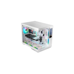 Mars Gaming MC-MIRAGE Caja Torre ATX - Pantalla IPS de 7.2â€ Personalizable - Cristal Templado Frontal y Lateral - Doble Camara - 7 Ranuras de Expansion - 425x360x288mm - Color Blanco