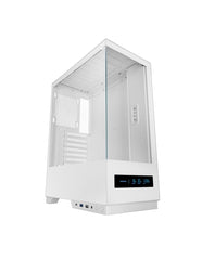 Mars Gaming MC-PULSAR Caja Torre ATX - Doble Cristal Templado - Pantalla LCD - Gestion de Cables - 453x350x196mm - Color Blanco