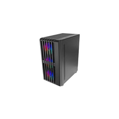 Mars Gaming MC-VAULT Caja Torre ATX - 4 Ventiladores de 120mm ARGB - Ventana Lateral de Cristal Templado - Rejilla Frontal y Superior - 7 Ranuras de Expansion - Color Negro