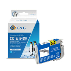 Cartucho de tinta genérico ciano G&amp;G Epson T2712/T2702 (27XL) - Substitui C13T27124012/C13T27024012