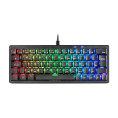 Mars Gaming MKMINIPRO Teclado Compacto Hibrido H-Mech - Switch SKN Amarillo - Disposicion Italiana QWERTY IT - Iluminacion RGB Chroma - 300x114x42mm - Color Negro