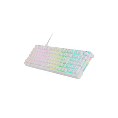Mars Gaming MKPRO Teclado Completo Hibrido H-Mech - Switch SKN Amarillo - Disposicion Portuguesa QWERTY PT - Iluminacion RGB Chroma - 385x140x40mm - Color Blanco