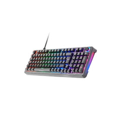 Mars Gaming MKPRO Teclado Completo Hibrido H-Mech - Switch SKN Amarillo - Disposicion Francesa AZERTY FR - Iluminacion RGB Chroma - 385x140x40mm - Color Negro