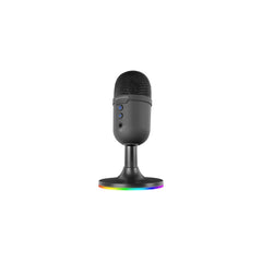 Mars Gaming MMIC-CX Microfono Gaming - Cancelacion de Ruido ENC - USB Plug and Play - Condensador Cardioide Profesional - Inclinacion Ajustable - Iluminacion ARGB Tactil - 90x90x165mm - Color Negro