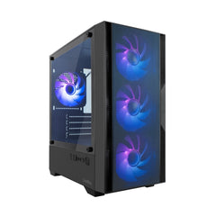 Coolbox GM220 MPFusion Caja Torre Micro ATX - Lateral Cristal Templado - TamaÃ±o HDD 2.5", 3.5" - USB-A 3.2, USB-C y Audio - 4 Ventiladores ARGB 120mm - Soporta Refrigeracion Liquida