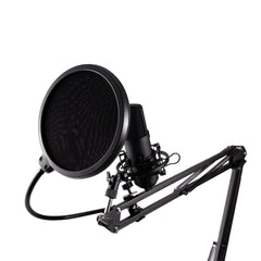 Coolbox Coolcaster Microfono USB Cardioide de Brazo Extensible para Streaming - Parabrisas y Filtro POP - Tripode - Color Negro