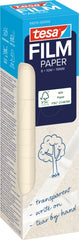 Tesa Paper Pack de 8 Cintas Adhesivas de Papel 19mm x 10 Metros - Casi Invisible en Superficies de Color Claro - Se puede Cortar con la Mano y Escribir sobre ella - Papel Certificado FSCÂ®