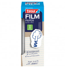 Tesa Paper Pack de 8 Cintas Adhesivas de Papel 19mm x 33 Metros - Casi Invisible en Superficies de Color Claro - Se puede Cortar con la Mano y Escribir sobre ella - Papel Certificado FSCÂ®