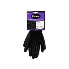 Cegasa Work Gloves Size 9 - Made of Polyester with Polyurethane Coating on the Palm - Color Black