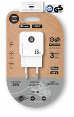 TechOneTech Cargador de Pared UltrarrÃ¡pido GaN 20w USB-C Blanco