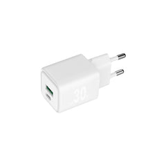 Blackbyte by Pedro Buerbaum Cargador GaN Doble - 1xUSB-C PD 30W - 1xUSB-A 18W - Carga Rapida PPS - Color Blanco