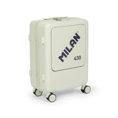 Milan Coleccion 430 Maleta de Cabina Rigida - 4 Ruedas Dobles 360Âº - Cierre con Combinacion de 3 Digitos - Apertura Independiente del Compartimento Principal y el Frontal - Medidas 55x40x23cm - Color Verde