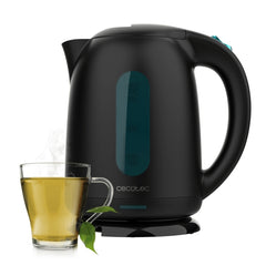 Cecotec Thermosense 180 Hervidor de Agua Electrico - Potencia de 2200W - Capacidad 1.7L - Libre de BPA - Filtro Antical Desmontable - Base Giratoria 360Âº - Apagado Automatico - Color Negro