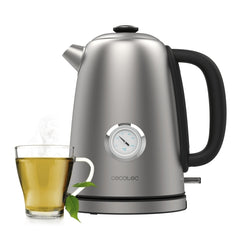 Cecotec Thermosense 620 Vintage Hervidor de Agua Electrico - Potencia de 2200W - Capacidad 1.7L - Acero Inoxidable - Termometro Analogico - Base Giratoria 360Âº - Apagado Automatico