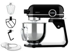 Cecotec Twist and Fusion 4500 Luxury Batidora Amasadora - 800W - Movimiento Planetario - Bol de Acero de 5.2L con Asa - 8 Velocidades - Multifuncion - Aluminio Fundido - Silencioso y Seguro - Color Negro
