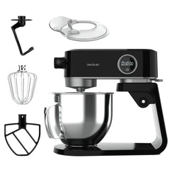 Cecotec Twist and Fusion 4000 Luxury Batidora Amasadora - 800W - Movimiento Planetario - Bol de Acero Inoxidable de 5.2L - 8 Velocidades - Multifuncion - Aluminio Fundido - Accesorios - Color Negro