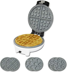 Cecotec Fun Gofrestone 3In1 Gofrera - Potencia de 700W - Placas Intercambiables - Revestimiento Antiadherente - Indicador Luminoso - Proteccion Sobrecalentamiento - Base Antideslizante - Color Blanco